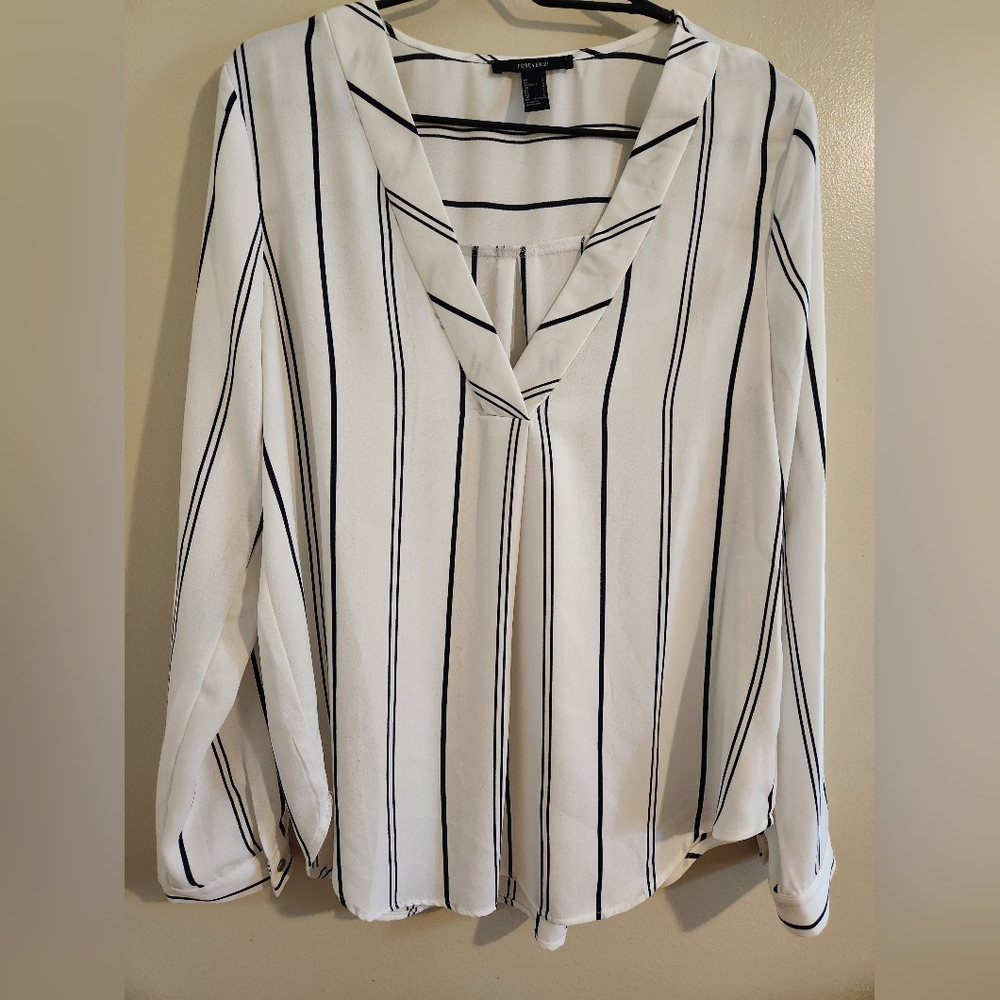 Forever 21 Monochrome Striped Top